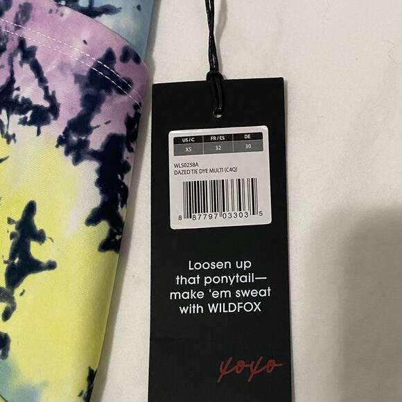 Wildfox Sweat Womens Size XS High Waist Bike Shorts Tie Dye Multi Color New - Picture 6 of 6